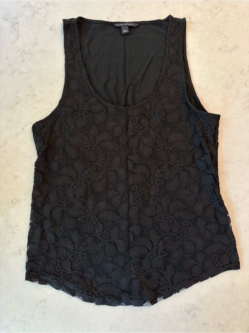 Banana Republic Black Lace Overlay Tank Top